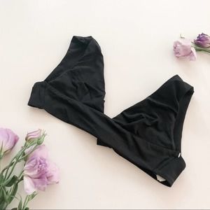 SAHA Black Swim Top Bikini Beach XS NWOT Summer Neutral Basic Mod